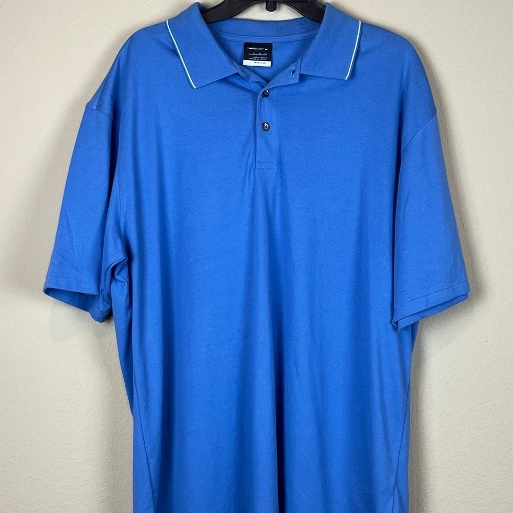 NWT Nike Golf Dry Fit Blue Short Sleeve Polo Shirt; Size XL; Flaw